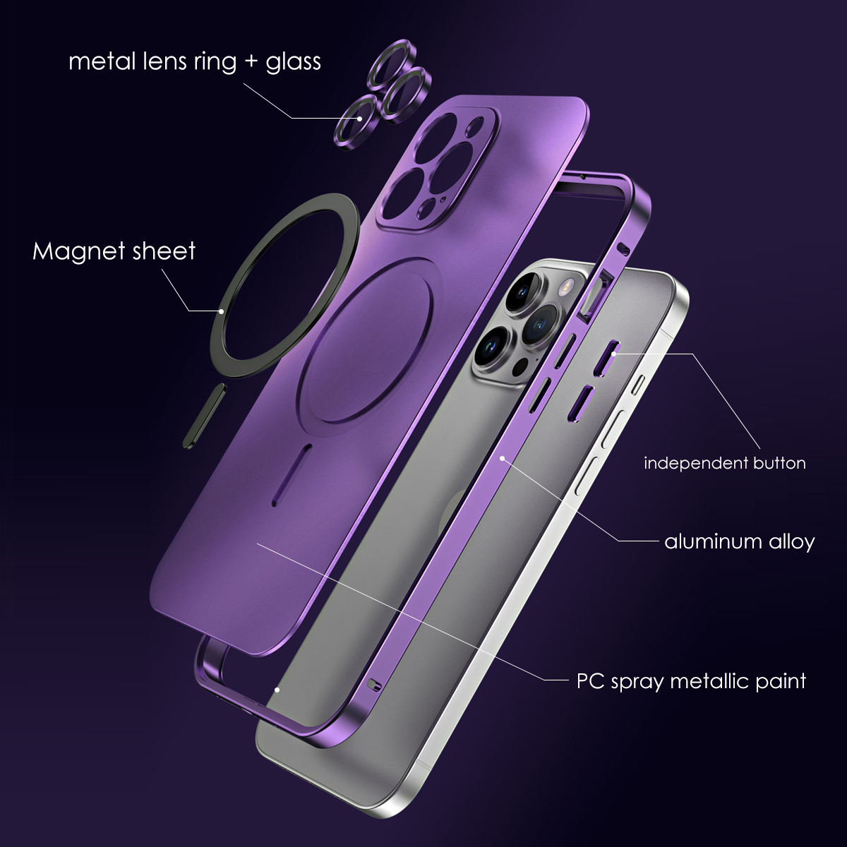 Metal Photo Panel - Original Color Metal Phone Case For