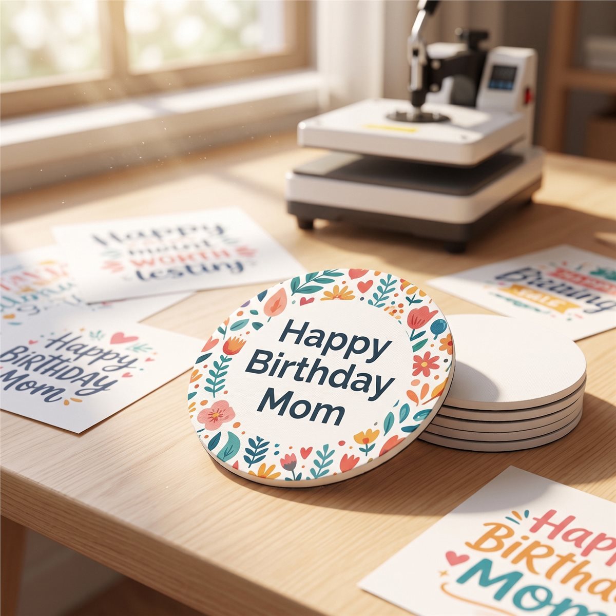 Coaster Sublimation Blank - 【ABFS】80PC Sublimation Blank Cup Coasters Bulk,4X4Inch